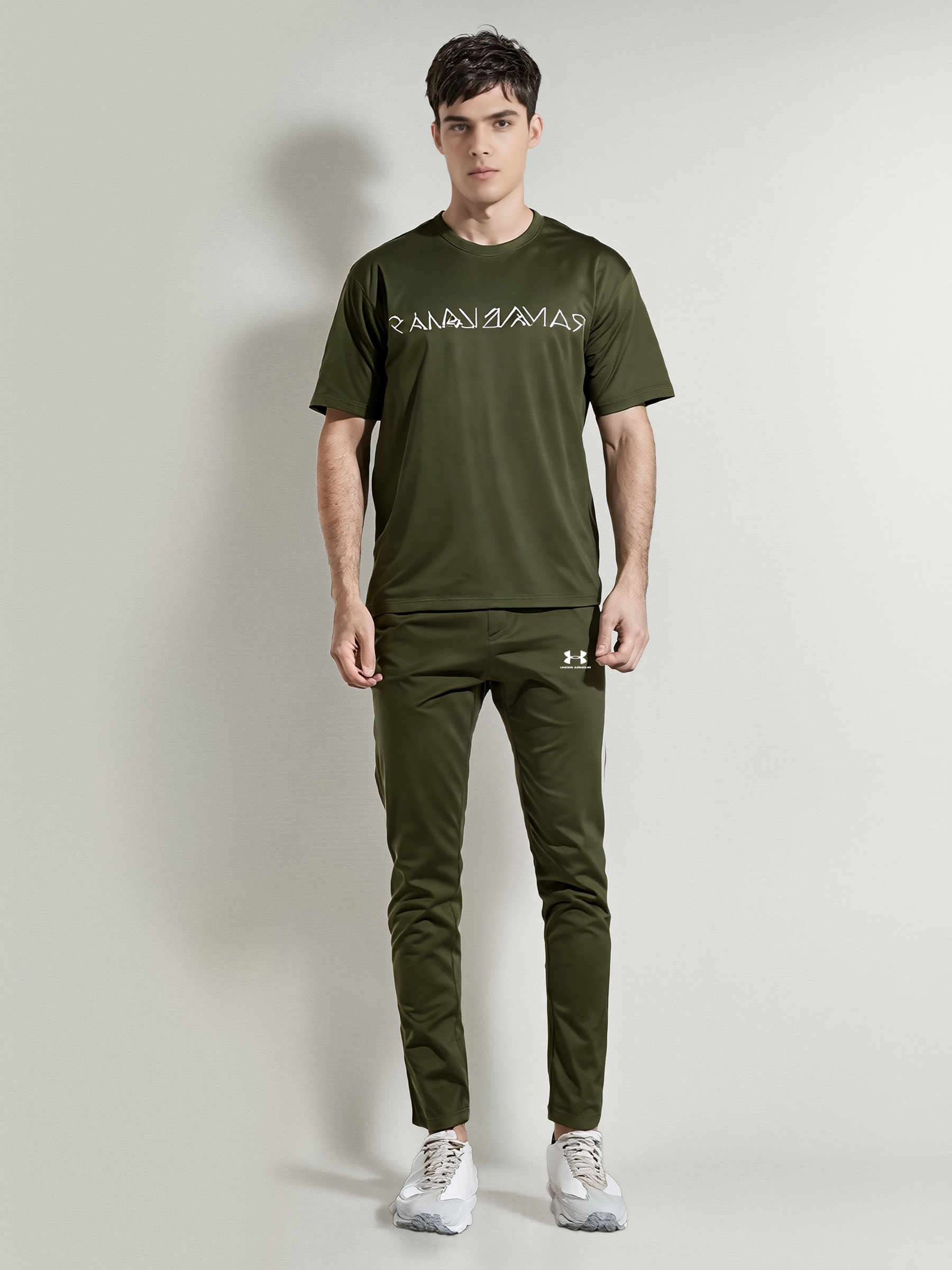 Under Armour Men’s Stretchable Lycra Training Trousers Olive Green Colour - Image 5