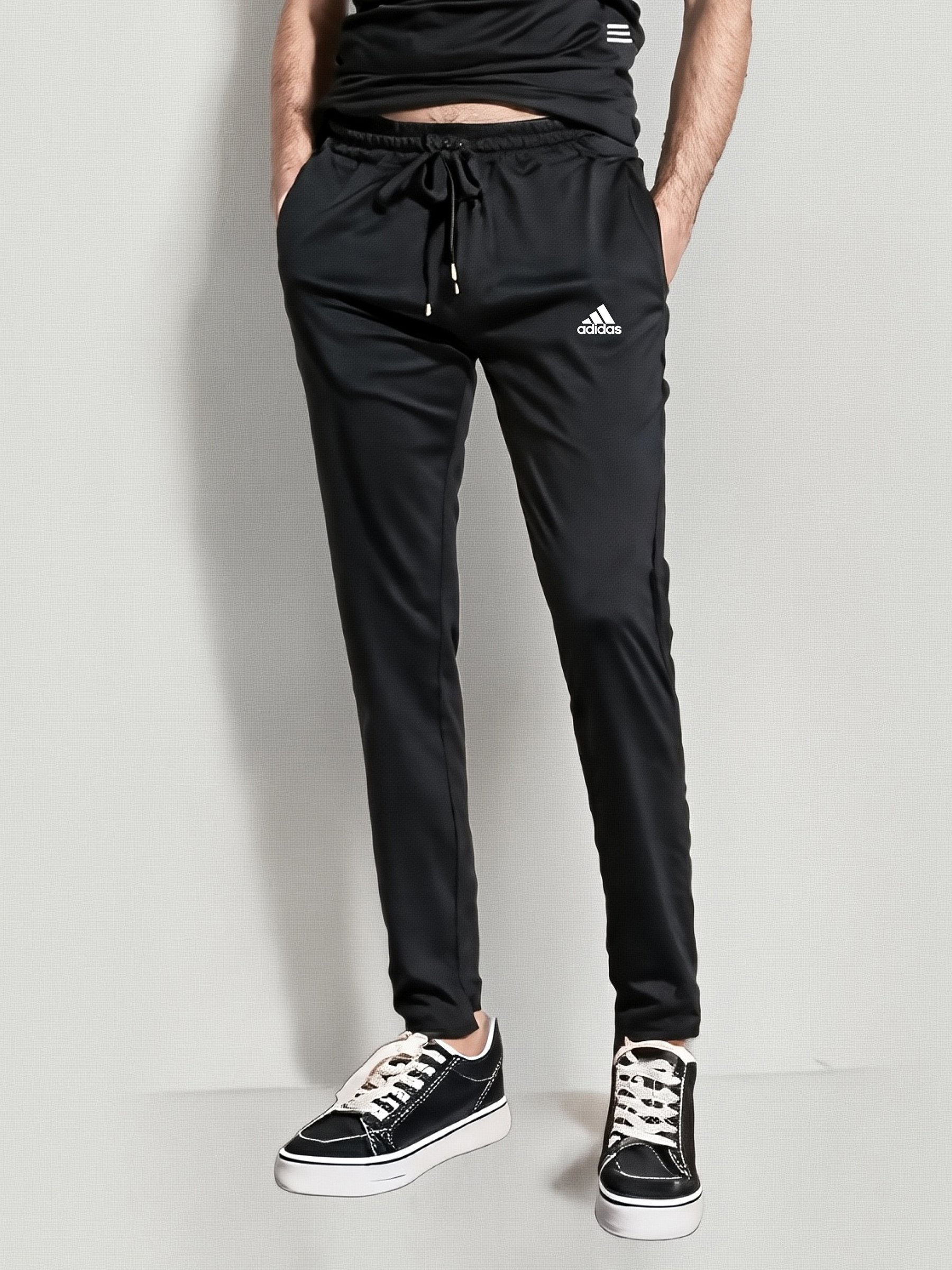 Adidas Men's Stretchable Lycra Training Trousers Black Colour - Image 4