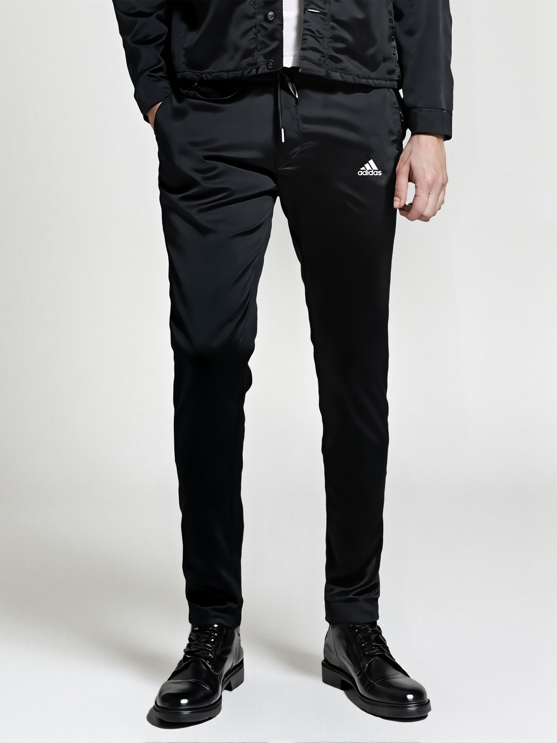 Adidas Men's Stretchable Lycra Training Trousers Black Colour